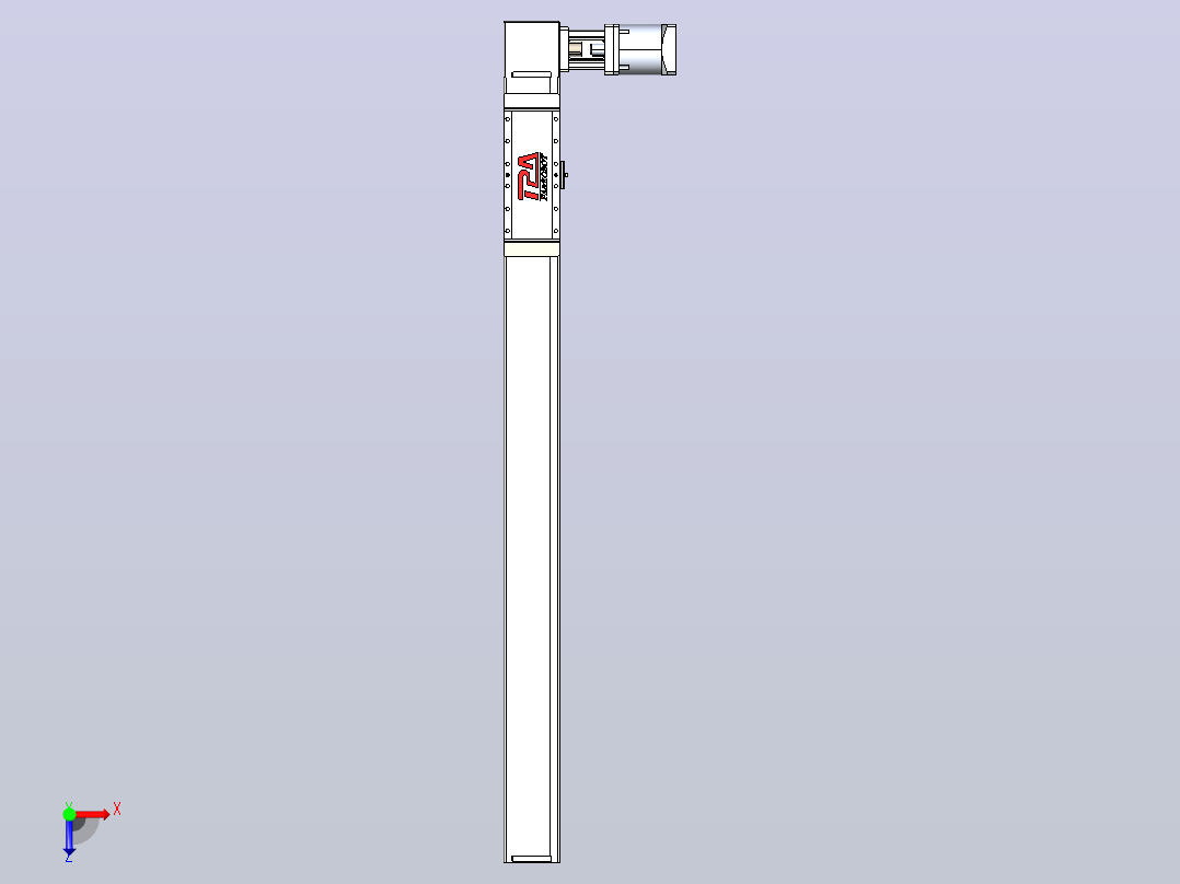 伺服电机集成皮带传动直线执行器TPA-OCB-100-192-L950-DL-J90-N3俯视图