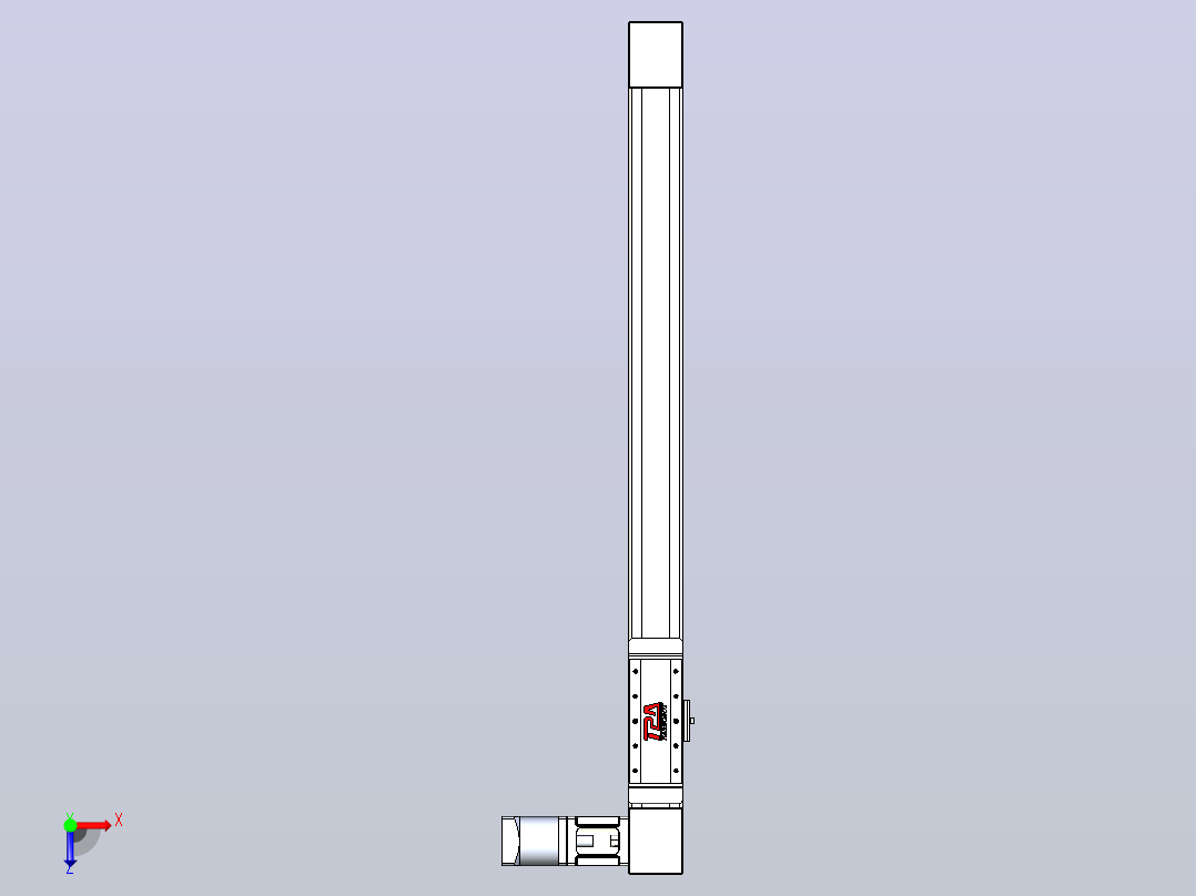 伺服电机集成皮带传动直线执行器TPA-OCB-60-140-L650-DL-J60-N3俯视图