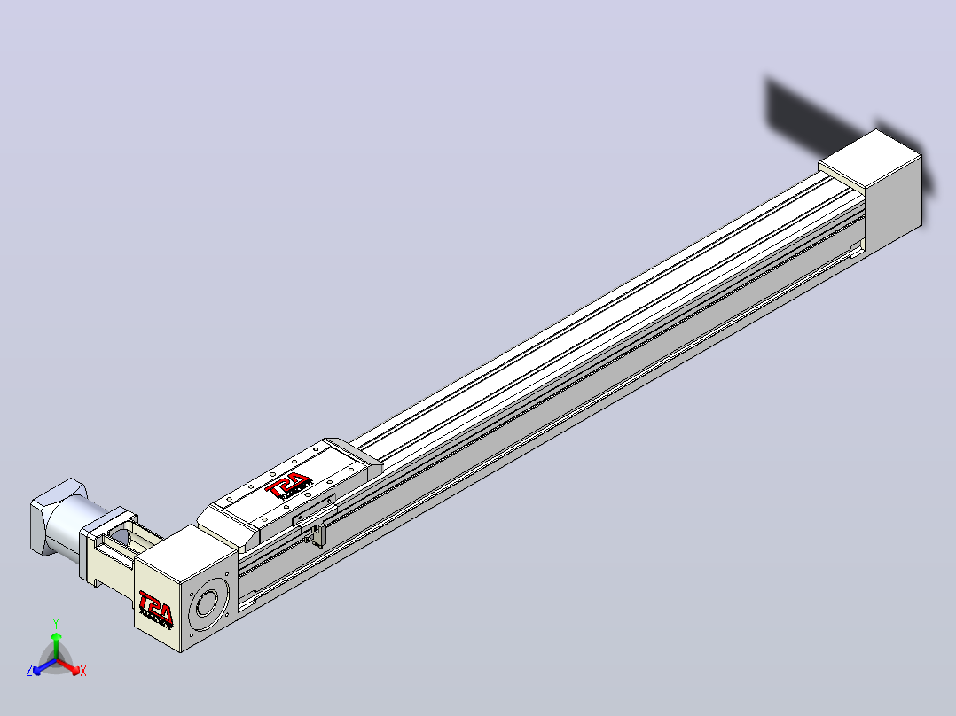 伺服电机集成皮带传动直线执行器TPA-OCB-60-140-L650-DL-J60-N3正等轴测图
