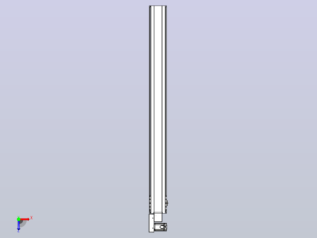 皮带直线轴半封闭可选导轨TPA-HNB-175D-140-L1800-ML-Y-P75-N3俯视图