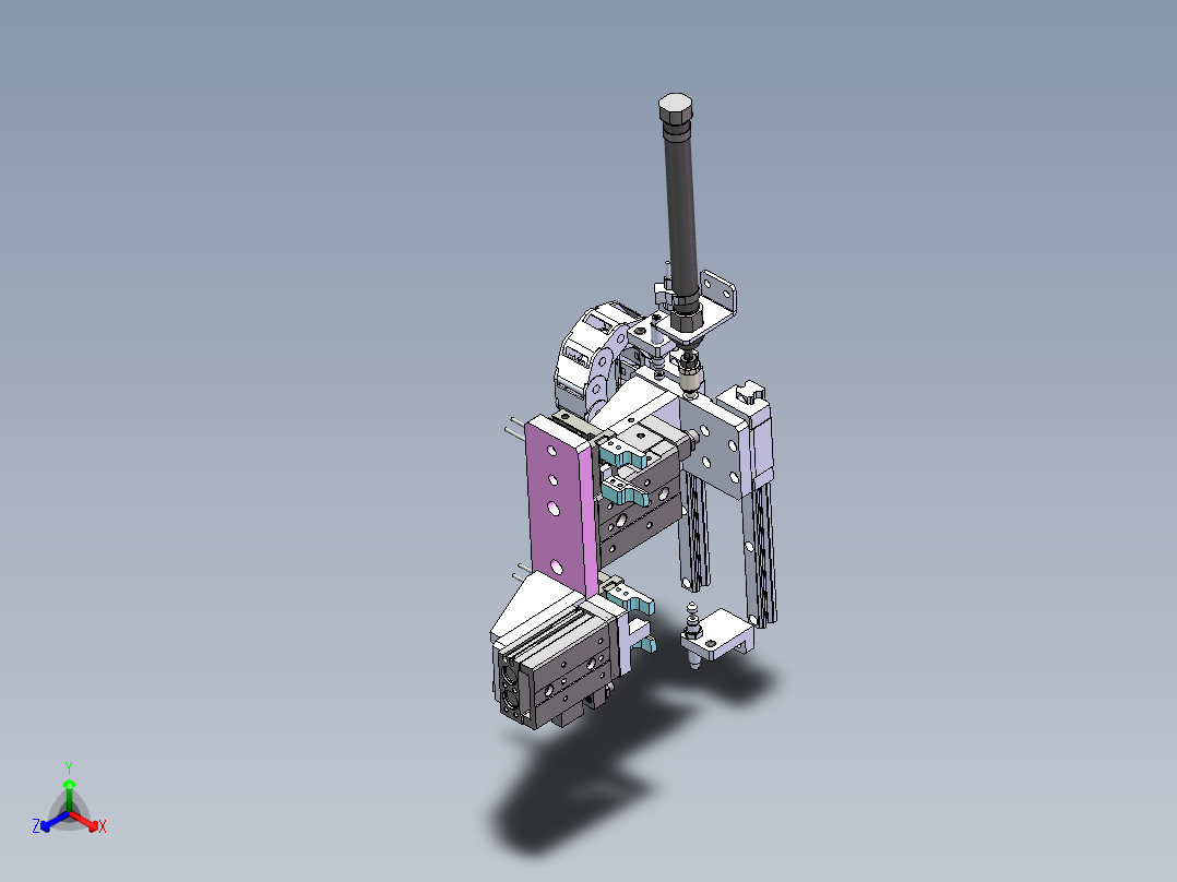 等距搬运压紧机构sw20可编辑正等轴测图
