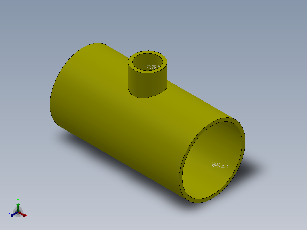 钢制异径三通DN15-800正等轴测图