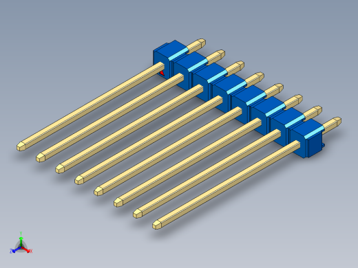彩色公头100mil（2.54mm）系列-DS1021_blue_1x08p_100mil_Type19_rev1.0正等轴测缩略图