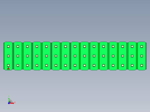 彩色公头100mil（2.54mm）系列-DS1021_green_3x15p_100mil_Type5_rev1.0前视缩略图