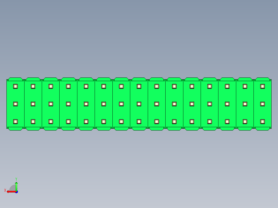 彩色公头100mil（2.54mm）系列-DS1021_green_3x15p_100mil_Type5_rev1.0后视图