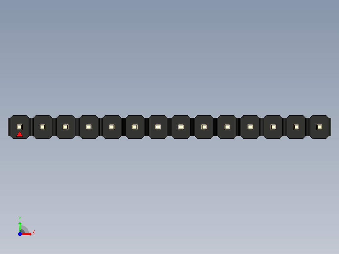 彩色公头100mil（2.54mm）系列-DS1021_black_1x14p_100mil_Type1_rev1.0前视图