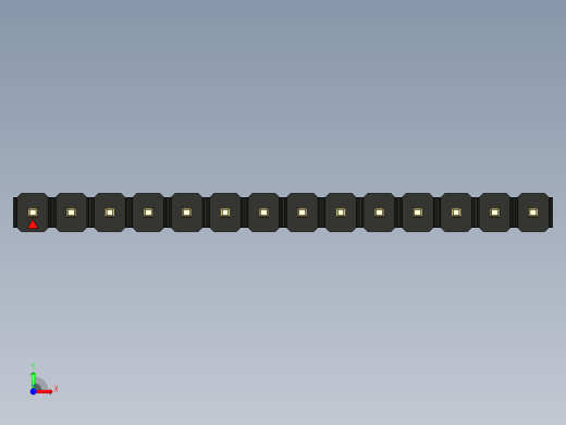 彩色公头100mil（2.54mm）系列-DS1021_black_1x14p_100mil_Type1_rev1.0前视缩略图