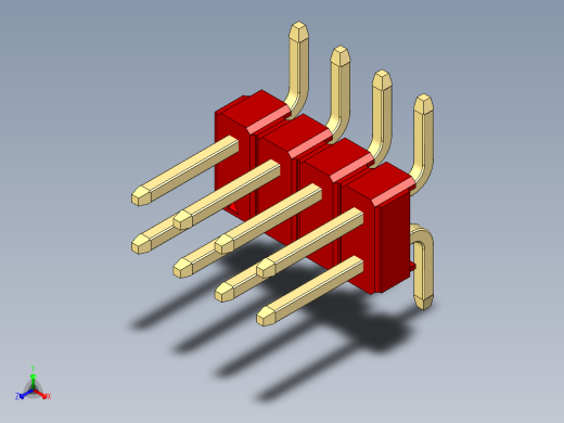 彩色公排针 100mil 2.54mm 系列-DS1022_red_08p_100mil_TypeSMT_rev1.0