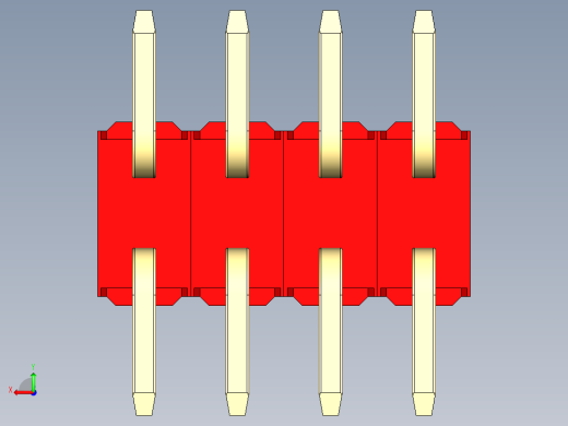 彩色公排针 100mil 2.54mm 系列-DS1022_red_08p_100mil_TypeSMT_rev1.0后视缩略图