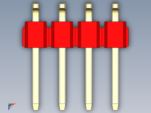 彩色公排针 100mil 2.54mm 系列-DS1022_red_08p_100mil_TypeSMT_rev1.0俯视缩略图