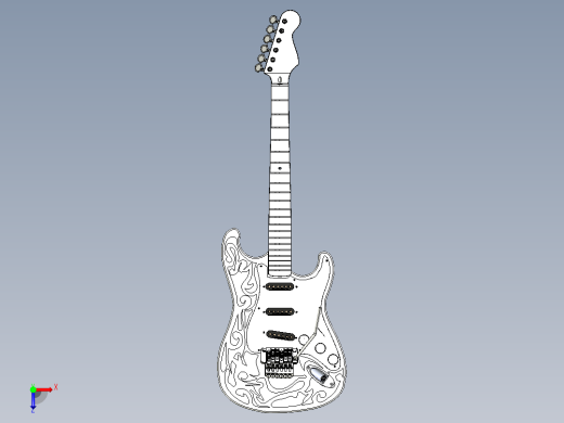 雕刻的电吉他1俯视缩略图