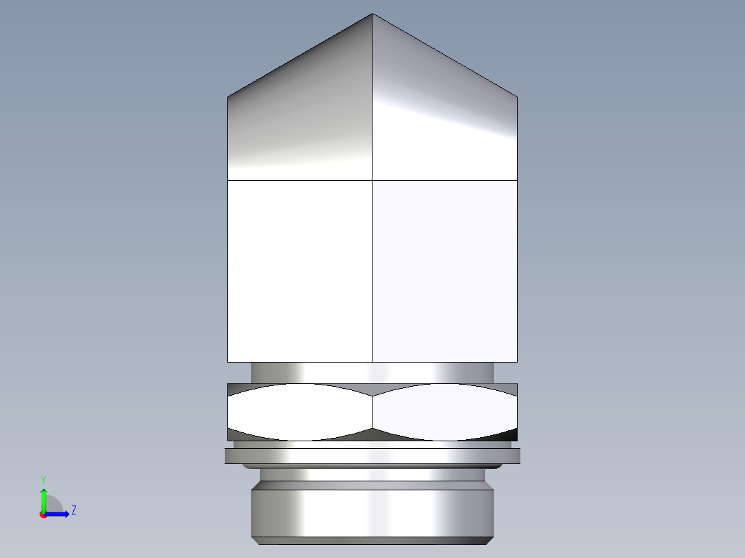 卡套式工业通用硬管接头EO_Adjustable_Locknut_elbow_WEE35LMCF左视图