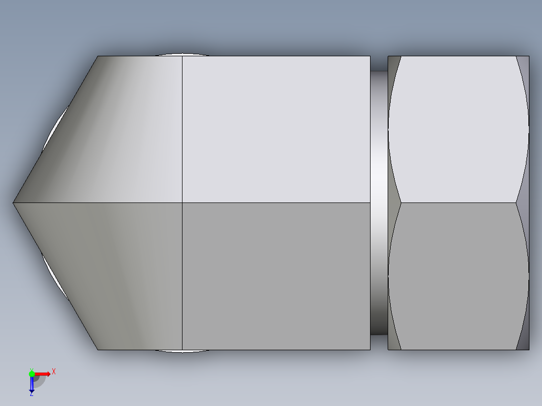 卡套式工业通用硬管接头EO_Adjustable_Locknut_elbow_WEE35LMCF俯视图