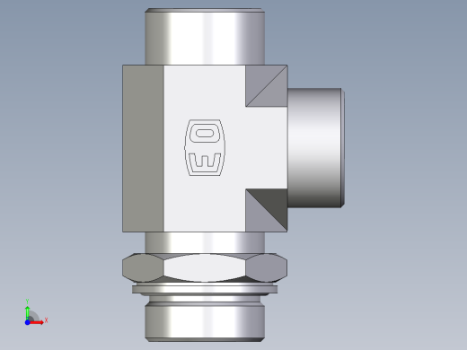 卡套式工业通用硬管接头EO_Adjustable_locknut_run_tee_LEE30SMOMDCF前视缩略图