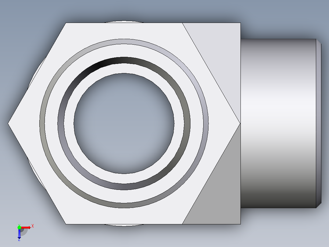 卡套式工业通用硬管接头EO_Adjustable_locknut_run_tee_LEE30SMOMDCF俯视图