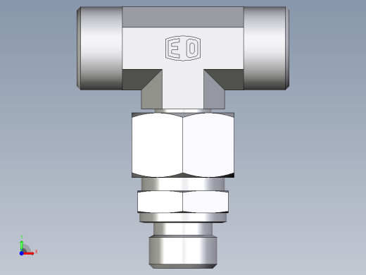 卡套式工业通用硬管接头EO_Assembled_adjustable_standpipe_branch_tee_EVT15LMOMD71前视缩略图