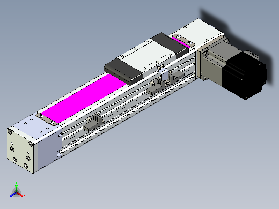 同步带滑台-欧规BC6-L120-S150-R-P40-D3正等轴测图