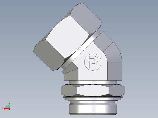 卡套式工业通用硬管接头EO_Adjustable_locknut_45_deg_elbow_VEE38SRCF后视缩略图