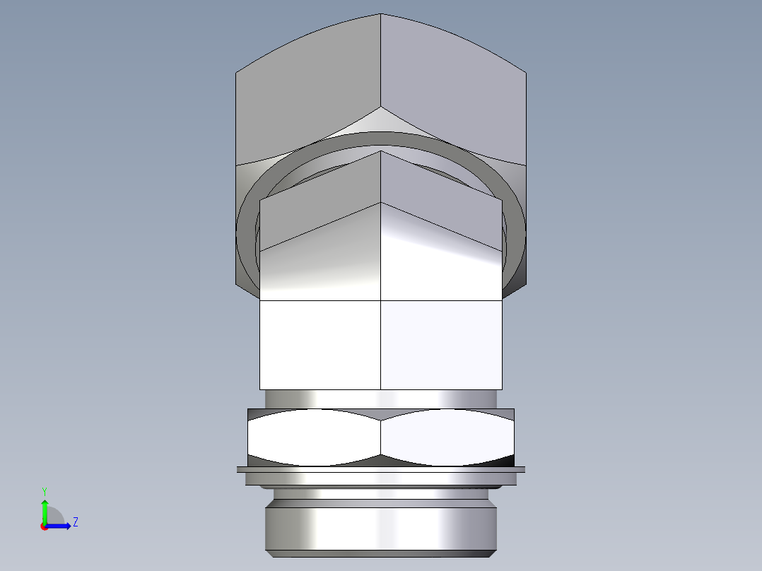 卡套式工业通用硬管接头EO_Adjustable_locknut_45_deg_elbow_VEE38SRCF左视图