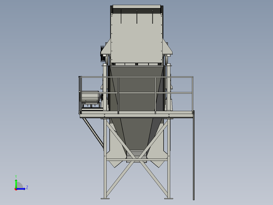 Vibrating Screen 1200X4000X3振动筛系统左视图