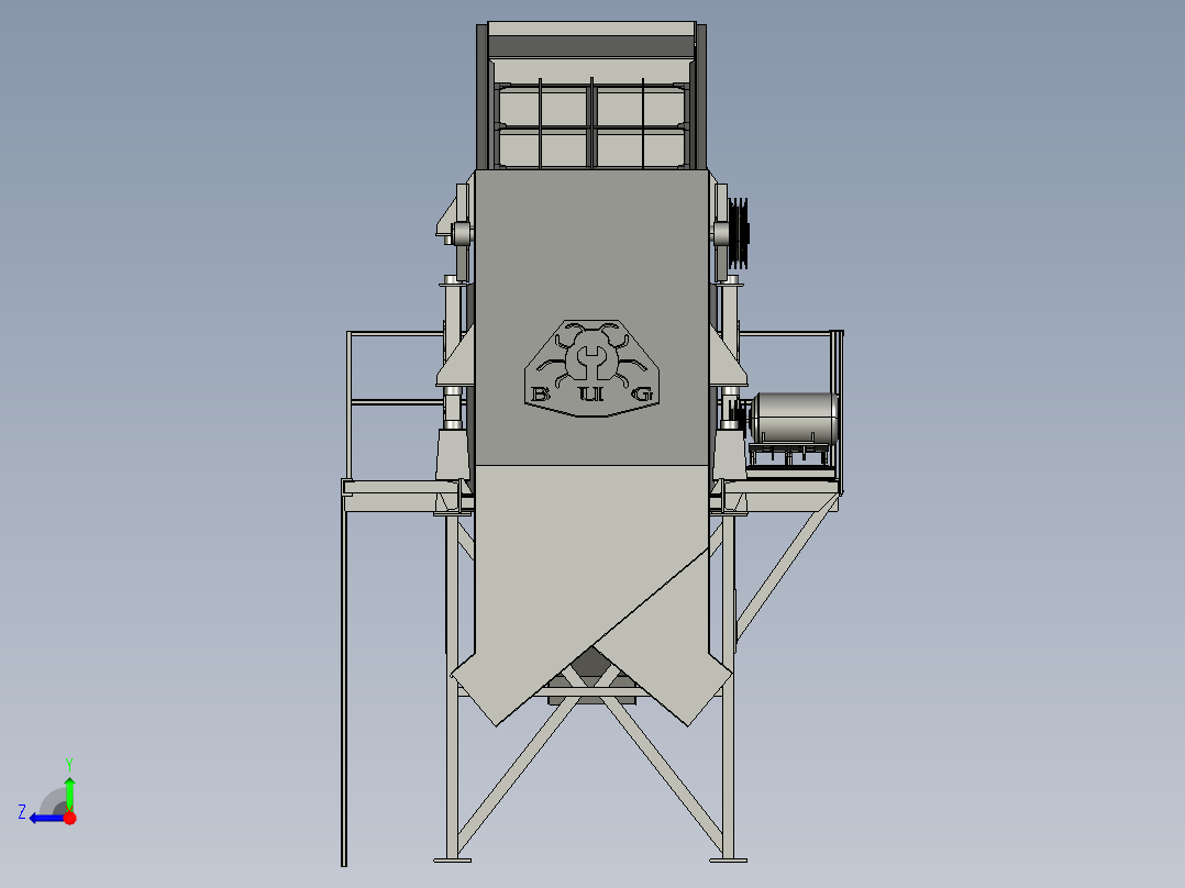 Vibrating Screen 1200X4000X3振动筛系统右视图