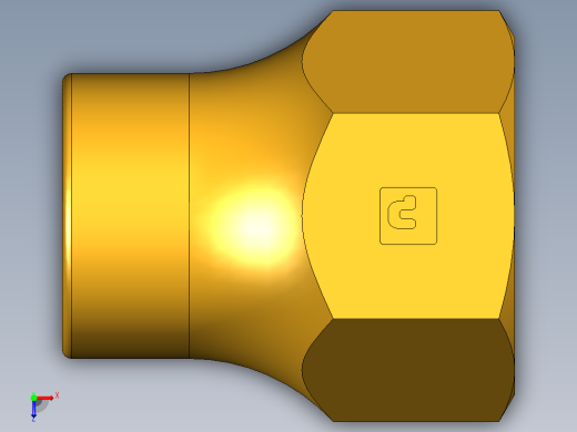 扩口式工业通用硬管接头Long Forged Nut 14FL-8俯视缩略图