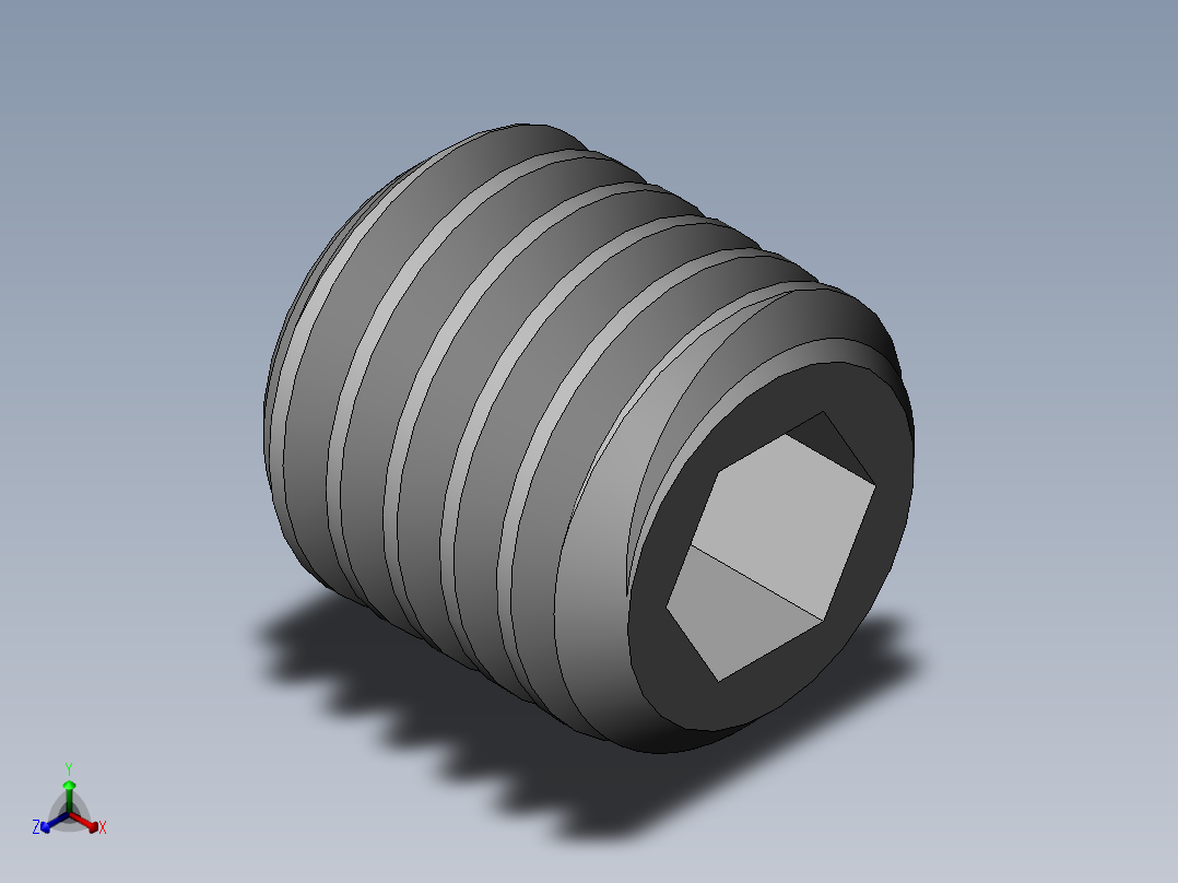 DIN 913-ISO 4026 固定螺钉-M8 L=8.SLDPRT正等轴测图