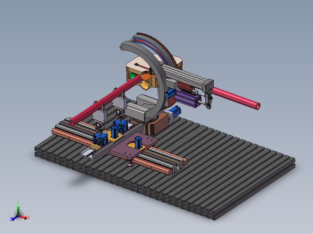 可编程半自动弯管机3D图纸H166