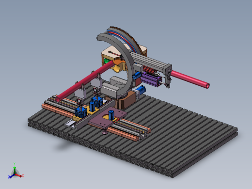 可编程半自动弯管机3D图纸H166