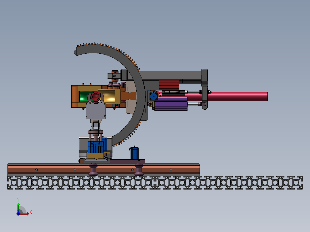 可编程半自动弯管机3D图纸H166前视图