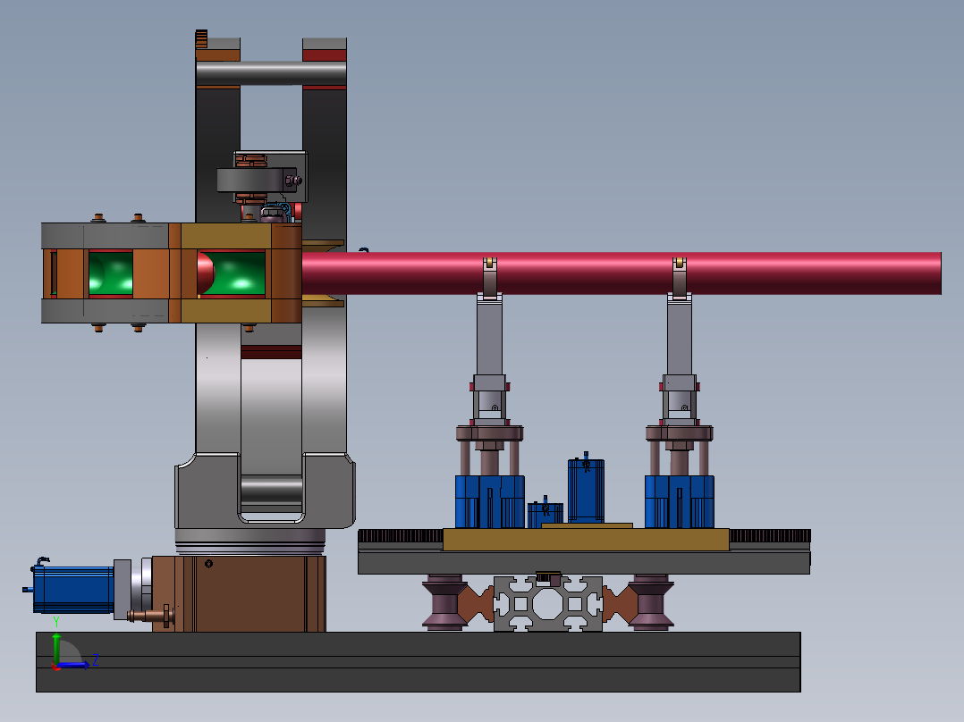 可编程半自动弯管机3D图纸H166左视图