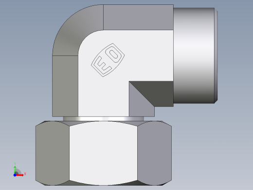 卡套式工业通用硬管接头EO_Swivel_nut_elbow_EW18LOMDCF前视缩略图