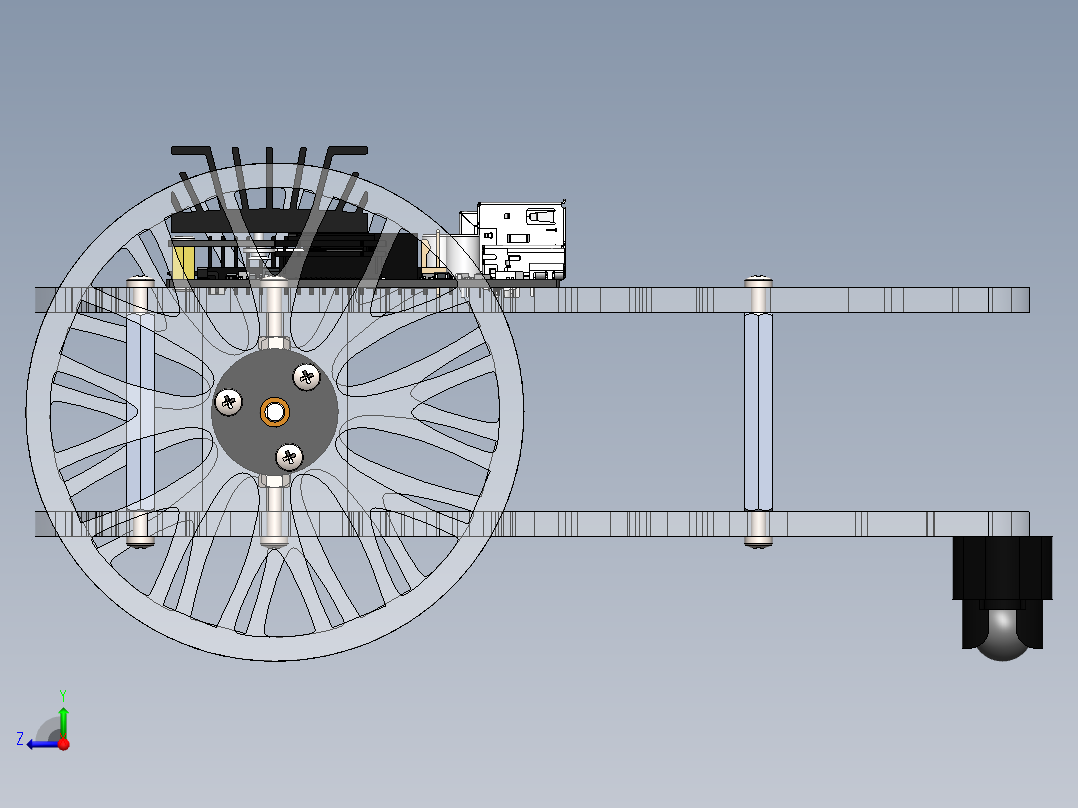 Puzzlebot ROS2智能编程小车结构右视图