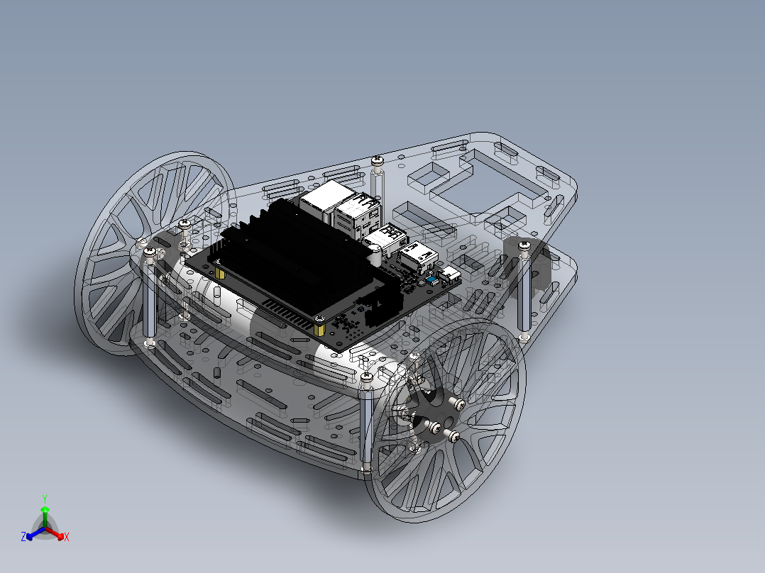 Puzzlebot ROS2智能编程小车结构正等轴测图