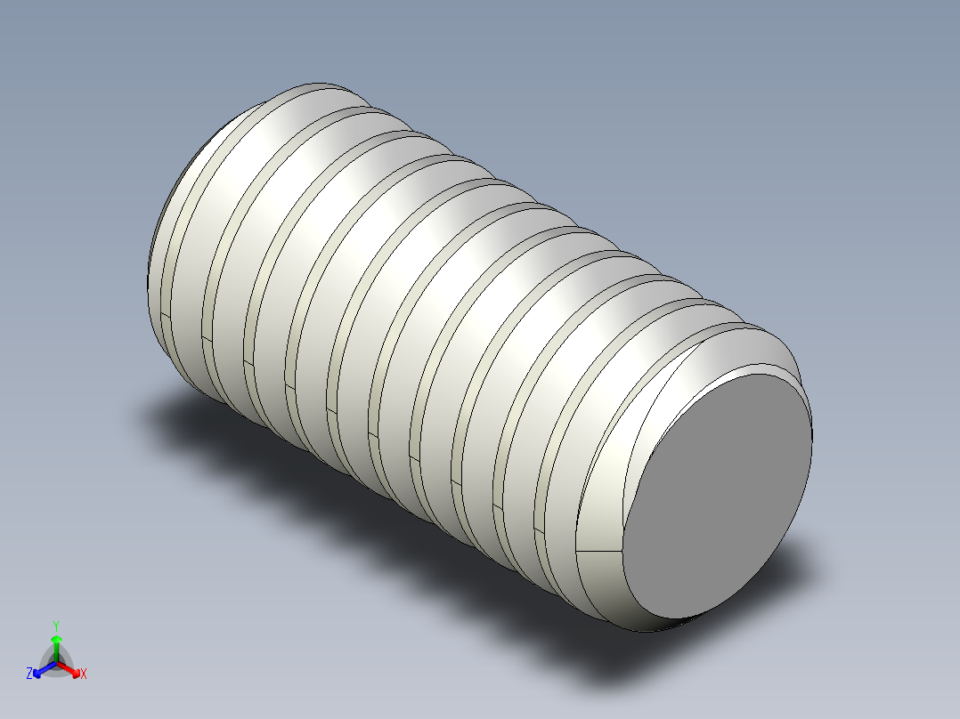DIN 913-ISO 4026 固定螺钉-M4 L=8.STEP正等轴测图