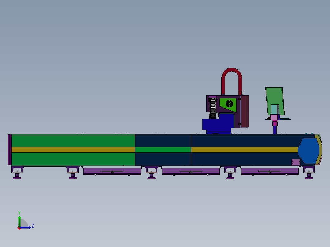 金属激光切割机左视图