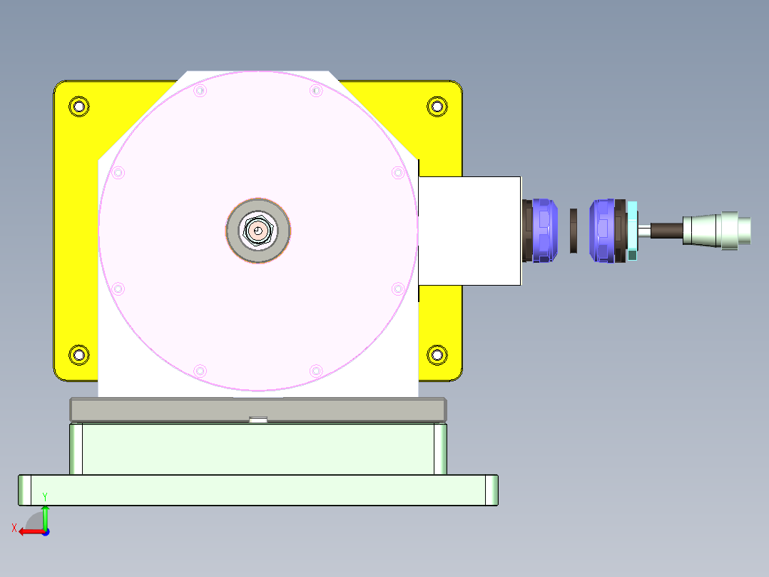 单机头四轴电脑外壳铣侧孔治具模型后视图
