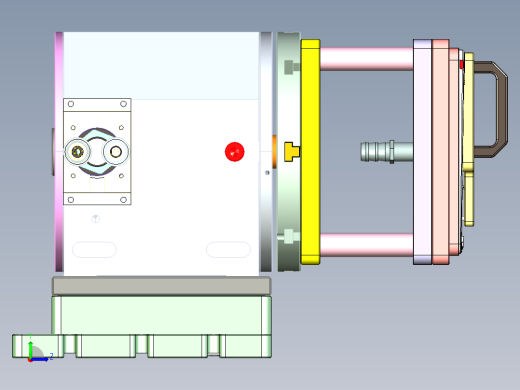 单机头四轴电脑外壳铣侧孔治具模型左视缩略图