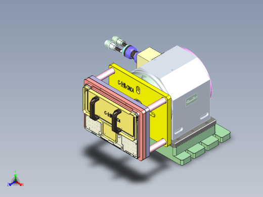 单机头四轴电脑外壳铣侧孔治具模型正等轴测缩略图