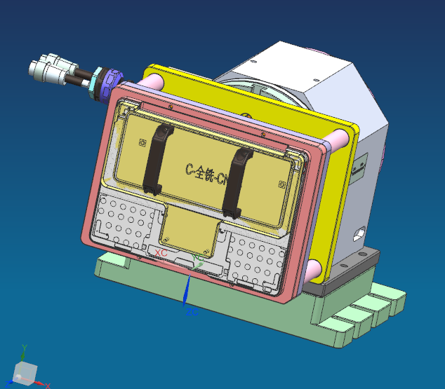 单机头四轴电脑外壳铣侧孔治具模型