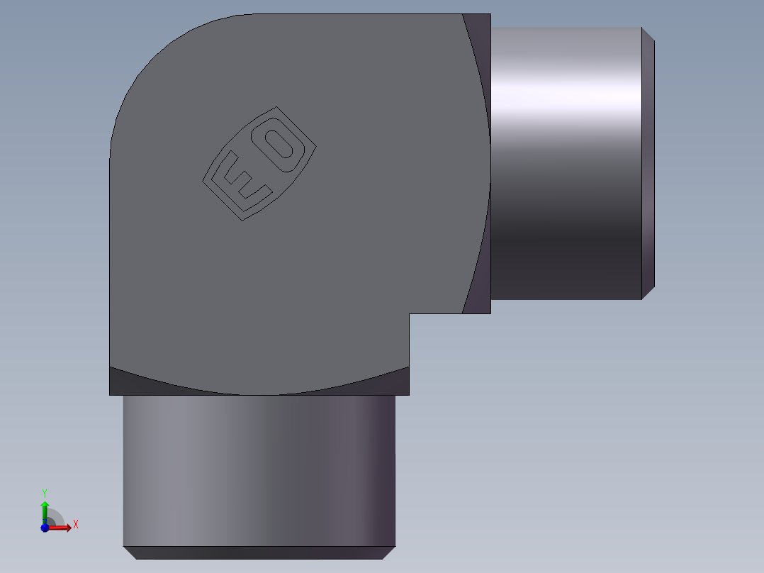 弯接头-W、1D9-20前视图