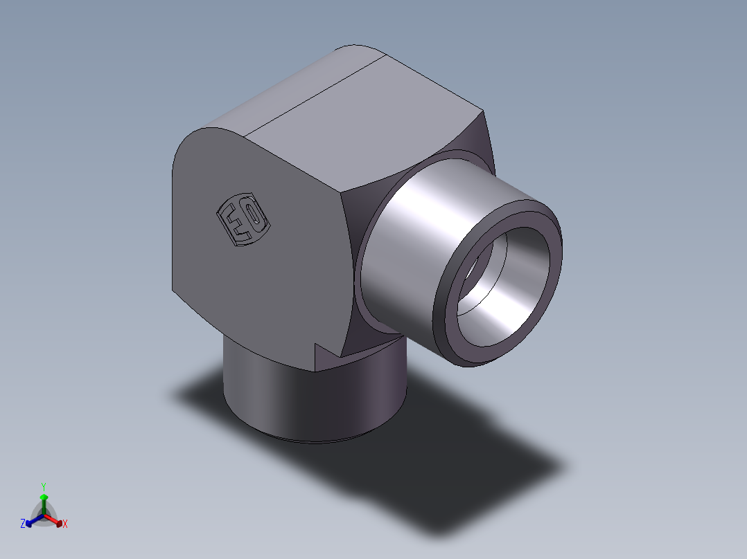 弯接头-W、1D9-20正等轴测图