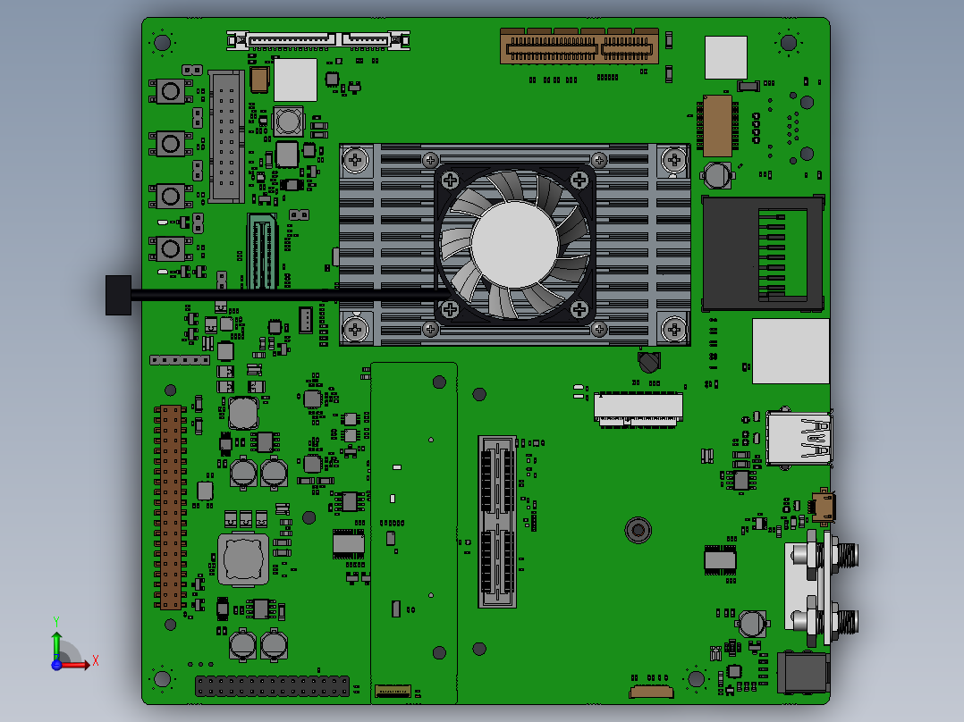 电路板、主板(228)前视图