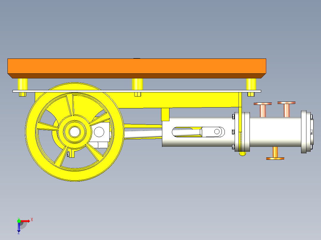 B3003605-水平可逆转蒸汽机俯视图