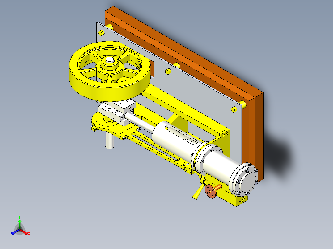B3003605-水平可逆转蒸汽机正等轴测图