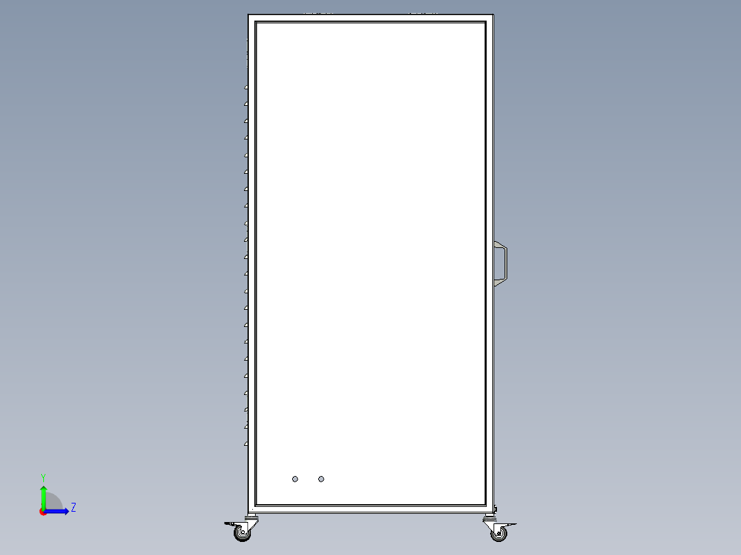 锂电池测试柜左视图