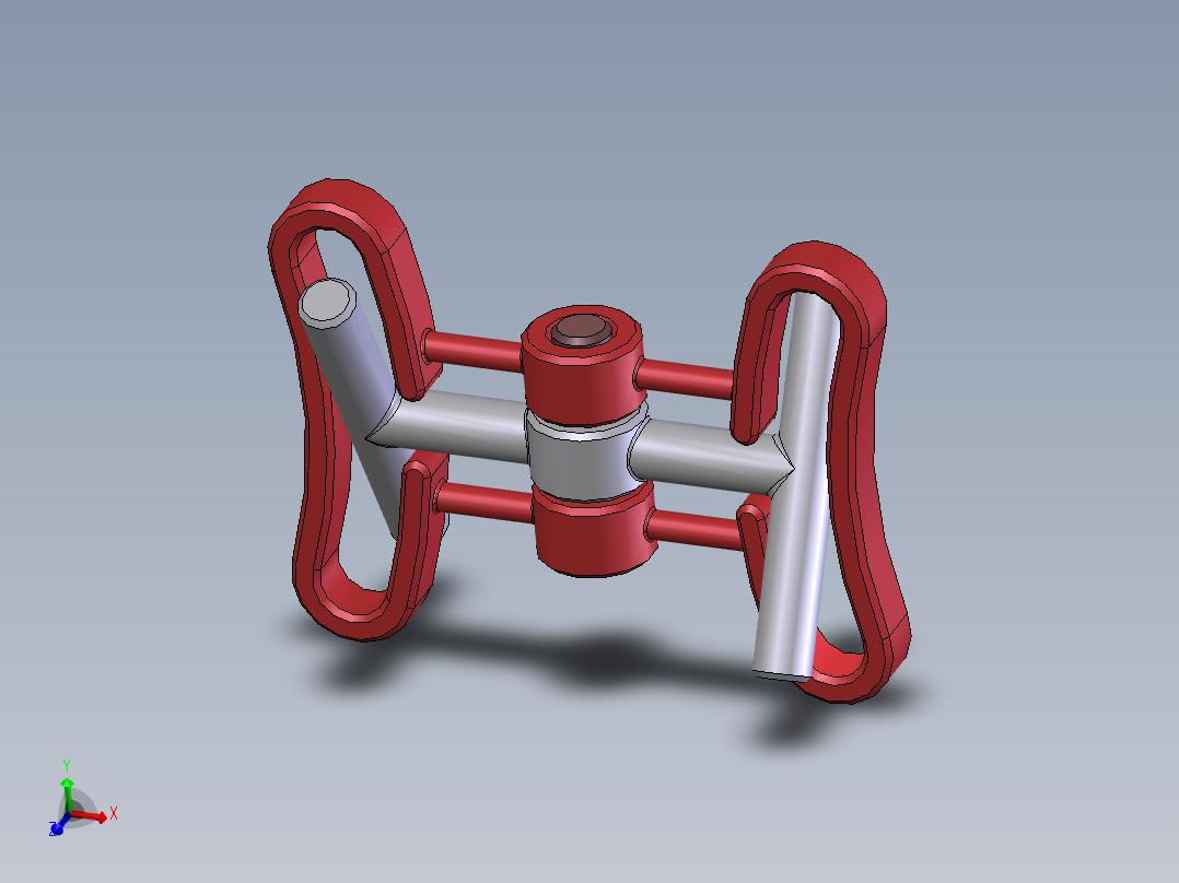 直杆穿过弧形孔机构  xt