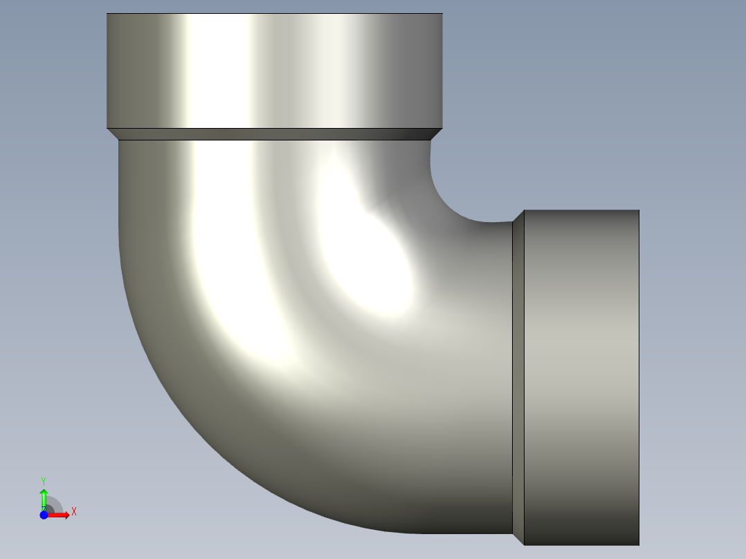 螺纹管弯头-90°等径 DN8前视图