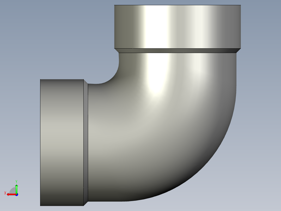 螺纹管弯头-90°等径 DN8后视图