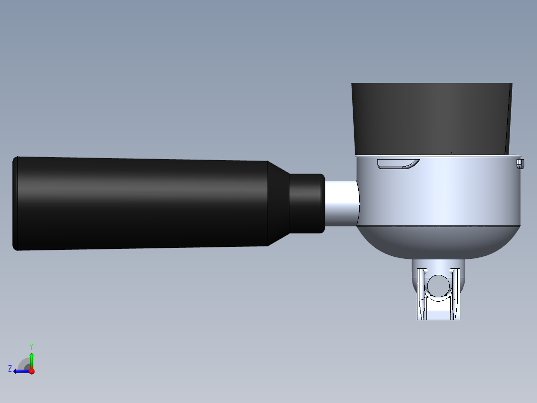 58mm 手柄漏斗右视图
